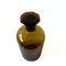Vintage Brown-Yellow Glass Medicine Bottle with Lid, Sweden, 1900s 2