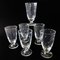 Large Vintage Handmade Footed Glasses with Star Engravings, Sweden, Set of 6, Image 1