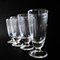 Small Footed Glasses with Star Engravings, Sweden, Set of 4, Image 4