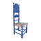 Chaises Mid-Century en Bois Bleu, Espagne, Set de 2 5