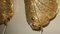 Italienische Murano Muschelförmige Wandlampen aus Gold Fleck Glas mit Messingrahmen, 1970er, 2 . Set 10