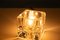 Würfelförmige Glas Tischlampe von Peil & Putzler 1970er 10
