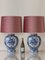 Lampade da tavolo Regina Vases vintage blu di Delft, anni '30, set di 2, Immagine 2