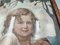 Stampa a olio prebellica di una ragazza, anni '20, Immagine 3