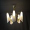 Modernist Swedish Chandelier in Brass and Glass, 1950s 5