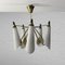 Modernist Swedish Chandelier in Brass and Glass, 1950s 2