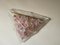 Triangular Ceiling Chandelier in Pink and Transparent Murano Glass, 1970s 2