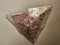 Lámpara de araña de techo triangular de cristal de Murano rosa y transparente, años 70, Imagen 3