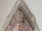 Lámpara de araña de techo triangular de cristal de Murano rosa y transparente, años 70, Imagen 6