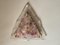 Lámpara de araña de techo triangular de cristal de Murano rosa y transparente, años 70, Imagen 4