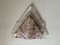 Lámpara de araña de techo triangular de cristal de Murano rosa y transparente, años 70, Imagen 5