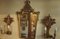 Venetian Gilt Wood Entrance Mirror and Wall Sconces, 1970, Set of 3 2