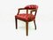 Mid-Century Danish Chesterfield Style Court Chair in Painted Red Leather, 1950s, Image 2