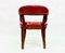 Mid-Century Danish Chesterfield Style Court Chair in Painted Red Leather, 1950s, Image 3