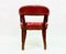 Silla de tribunal danesa Mid-Century de cuero pintado en rojo, años 50, Imagen 3