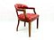 Mid-Century Danish Chesterfield Style Court Chair in Painted Red Leather, 1950s, Image 1