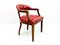 Silla de tribunal danesa Mid-Century de cuero pintado en rojo, años 50, Imagen 1