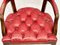 Mid-Century Danish Chesterfield Style Court Chair in Painted Red Leather, 1950s, Image 10