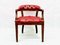 Mid-Century Danish Chesterfield Style Court Chair in Painted Red Leather, 1950s 11