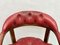 Mid-Century Danish Chesterfield Style Court Chair in Painted Red Leather, 1950s, Image 5