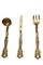Large Decorative Brass Cutlery Set, Italy, 1950s, Set of 3 15