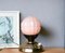 Lampada da tavolo piccola Art Déco con globo opalino rosa, Portogallo, anni '30, Immagine 3