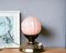 Small Portuguese Art Deco Table Lamp with Pink Opaline Globe, 1930s 3