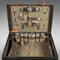 English Travelling Vanity Case in Leather and Silver, 1920s, Set of 12 7