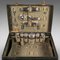 English Travelling Vanity Case in Leather and Silver, 1920s, Set of 12, Image 7