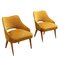 Vintage Armchairs in Wood & Velvet, Italy, 1950s, Set of 2 1