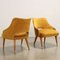 Vintage Sessel aus Holz & Samt, Italien, 1950er, 2er Set 9
