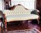 Victorian Sofa with Carved Mahogany Frame, Cabriole Legs and Brass Castors 2