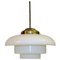 Swedish Art Deco Ceiling Lamp with Opaline Glass Shade 1930s 1
