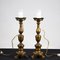 Lampes en Bois Doré, Set de 2 5