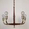 Chandelier in Brass and Walnut by Josef Frank, 1930s 13