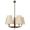 Chandelier in Brass and Walnut by Josef Frank, 1930s, Image 1