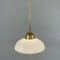 Art Deco White Opaline Glass and Brass Pendants, Sweden, 1940s, Set of 2 11