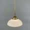Art Deco White Opaline Glass and Brass Pendants, Sweden, 1940s, Set of 2, Image 11