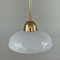 Art Deco White Opaline Glass and Brass Pendants, Sweden, 1940s, Set of 2 10