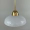 Art Deco White Opaline Glass and Brass Pendants, Sweden, 1940s, Set of 2, Image 10