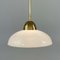 Art Deco White Opaline Glass and Brass Pendants, Sweden, 1940s, Set of 2, Image 6