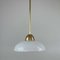 Art Deco White Opaline Glass and Brass Pendants, Sweden, 1940s, Set of 2 13