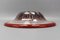 German Ikora Art Glass Bowl in Red, White and Burgundy attributed to WMF, 1930s 10