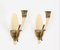 Italian Sconces in Ivory Murano Glass and Brass by Ulrich, Italy, 1940s, Set of 2 2