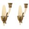 Italian Sconces in Ivory Murano Glass and Brass by Ulrich, Italy, 1940s, Set of 2 1