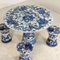 Mesa de comedor y taburetes chinos vintage de cerámica. Juego de 5, Imagen 5