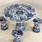 Vintage Chinese Ceramic Dining Table and Stools, Set of 5, Image 5