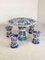 Vintage Chinese Ceramic Dining Table and Stools, Set of 5, Image 1