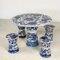 Mesa de comedor y taburetes chinos vintage de cerámica. Juego de 5, Imagen 2