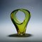 Jarrón de baloncesto sumergido de cristal de Murano verde y ámbar de Archimedes Seguso, Italia, años 50, Imagen 2